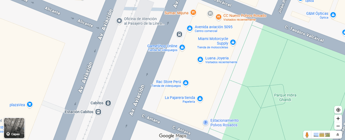 Ubicación de la tienda — Av. Aviación 5095, Surco, Lima