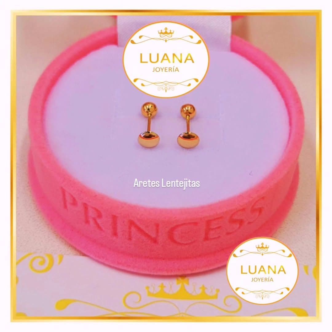 Aretes Abridores para Bebé Lenteja Oro 18K | Broche Rosca — foto 2