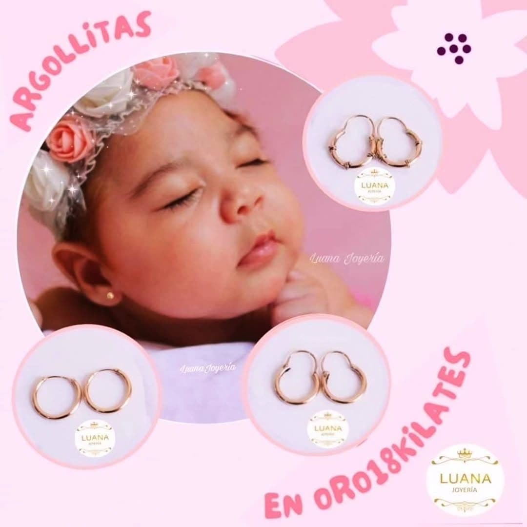 Argollitas para bebé Oro 18K